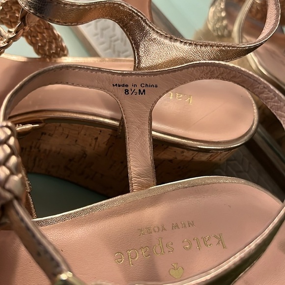 NWOT kate spade platform cork rose gold sandals - Picture 4 of 6